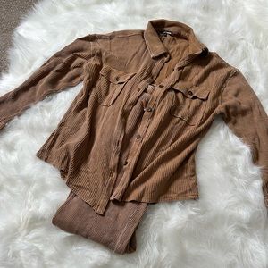 Fashion Nova Button up with Pant set